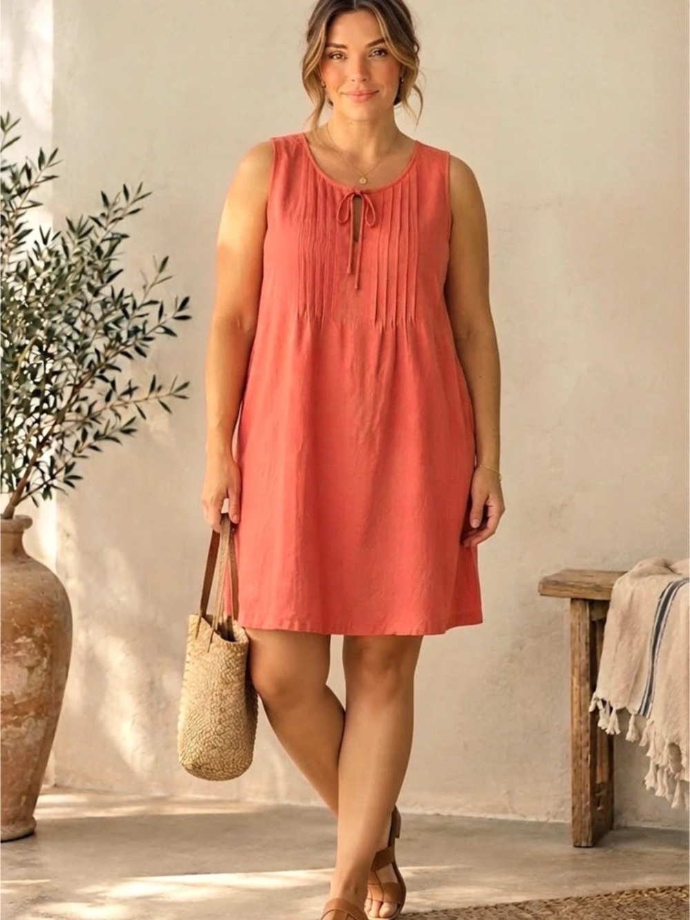 BLOOMCHIC | 100% Cotton Dress | Relaxed Shift With Pockets | Casual Summer Dress